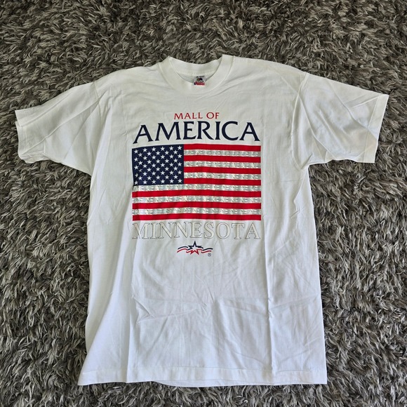 Fruit of the Loom Other - Vintage 90s Mall of America Minnesota T Shirt XL White USA Flag Single Stitch